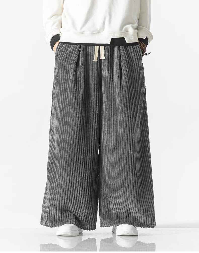 Men's Wide-Leg Corduroy Pants - Heritage Style Gray