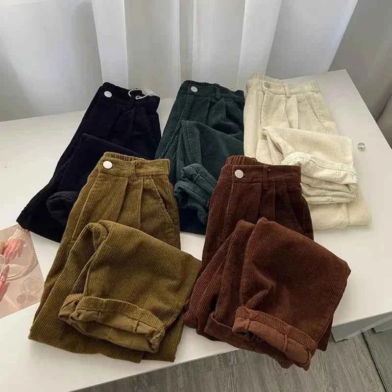 Women's Corduroy Pants Set - Stylish and Comfortable Outfit