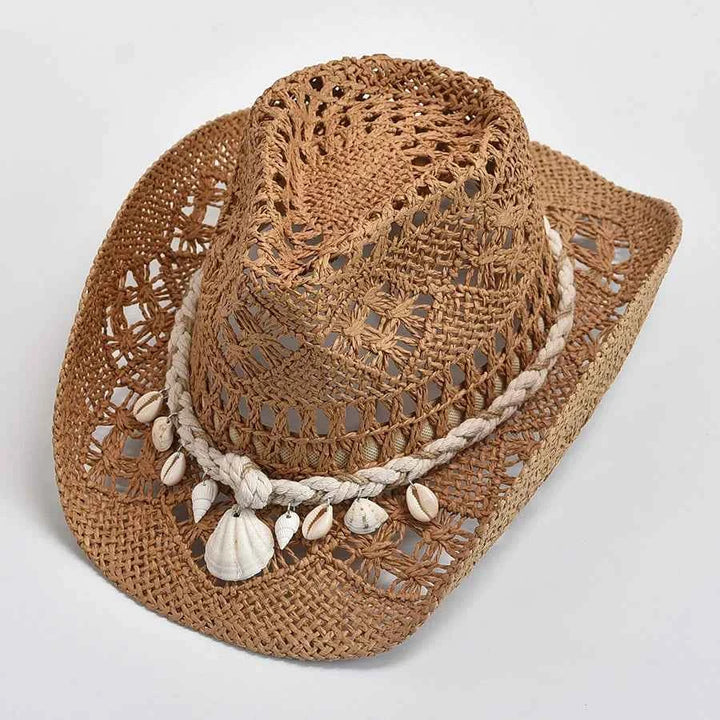 Beachy Seashell Straw Hat