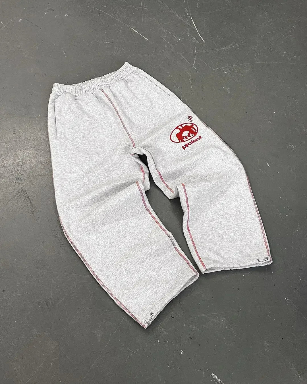 Y2K Retro Stripe Baggy Jogging Pants – Unisex Harajuku Streetwear White
