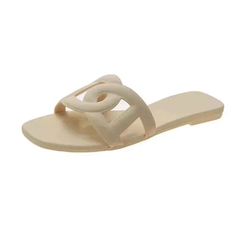 Candy Coloured Flat Slides Apricot