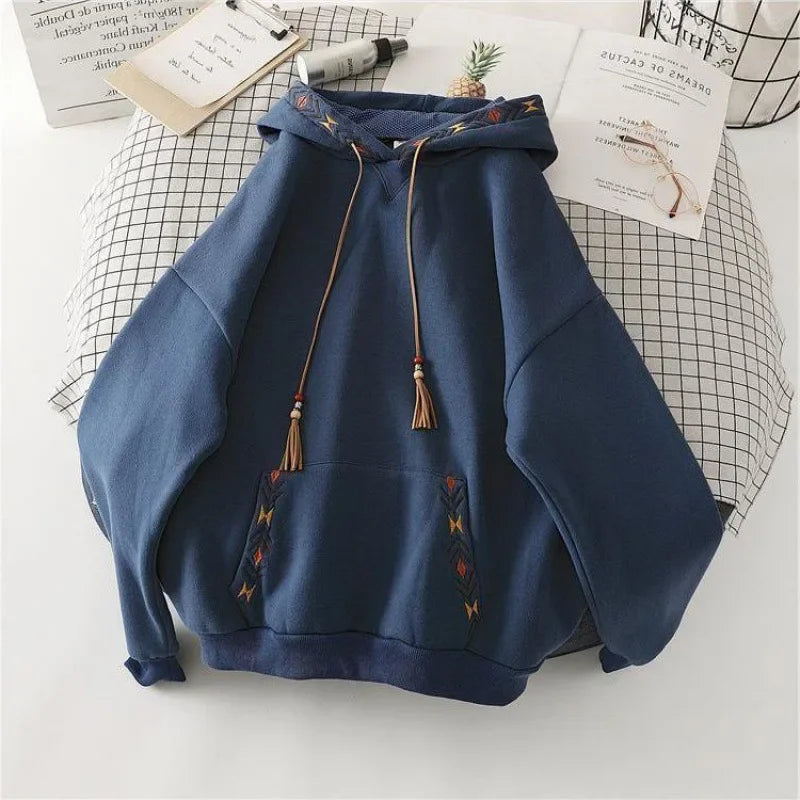 Fleece-Lined Oversized Cotton Hoodie – Cozy Lazy-Style Trendy