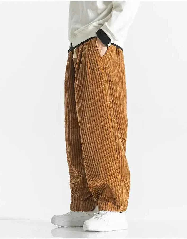 Men's Relaxed Fit Ribbed Knit Joggers with Elastic Waistband