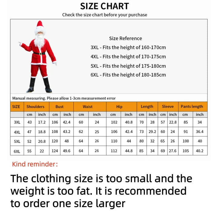 Halloween's Family Santa Claus Costume for New Year's and Christmas Parties