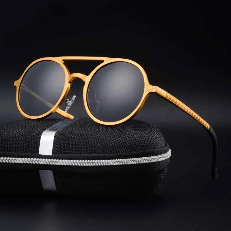 Unisex Aerosol Sunglasses - Stylish UV Protection Gold