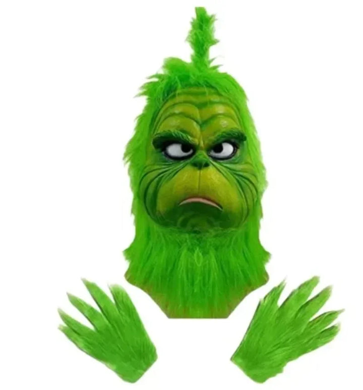 Halloween's Green Shaggy Monster Santa Claus Costume Set for Adults