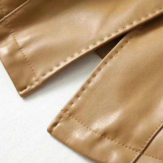 Women's Lambskin Leather Blazer - Stylish and Durable