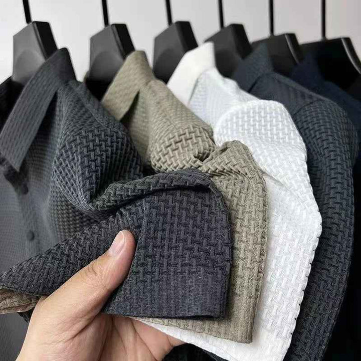 Men's Textured Polo Shirt