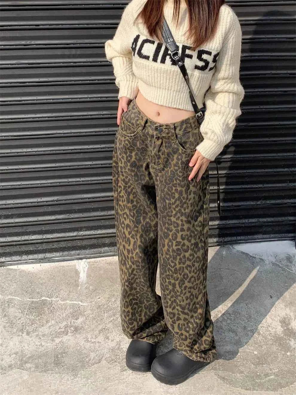 Womens Leopard Print Jeans
