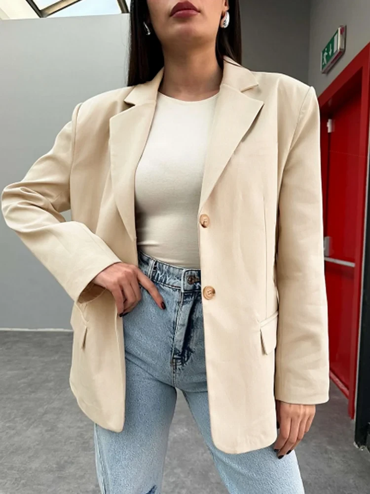 Women's Tailored Fit Classic Blazer Beige