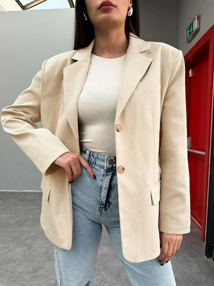 Women's Tailored Fit Classic Blazer Beige