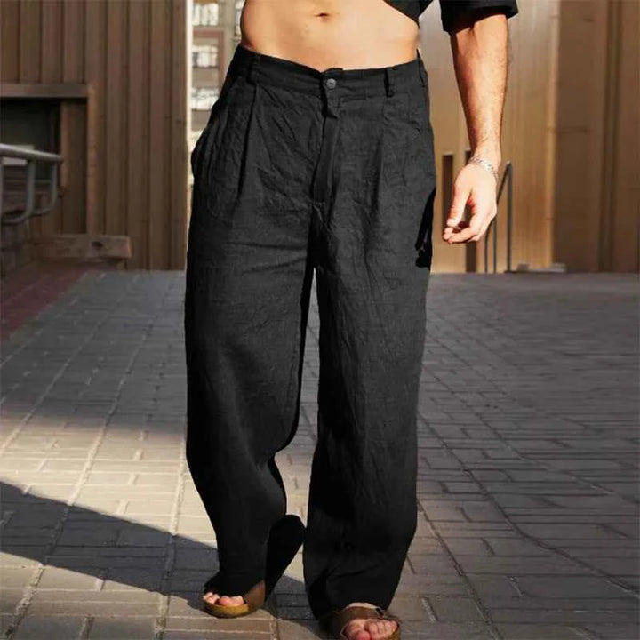 Men's Stylish Wide-Leg Trousers Black