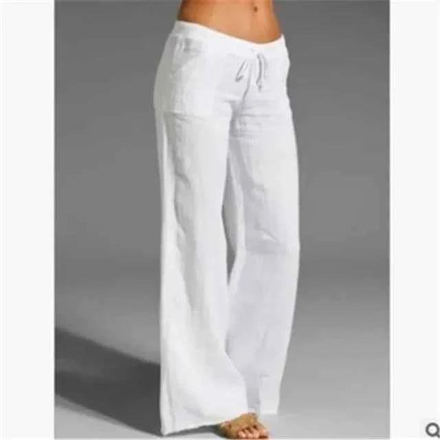 Women's Drawstring Linen Pants