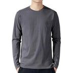 Men's Long Sleeve Cotton T-Shirts Dark Grey