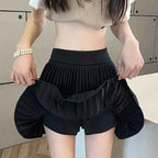 Women's Mini Skirt with Layered Pleats