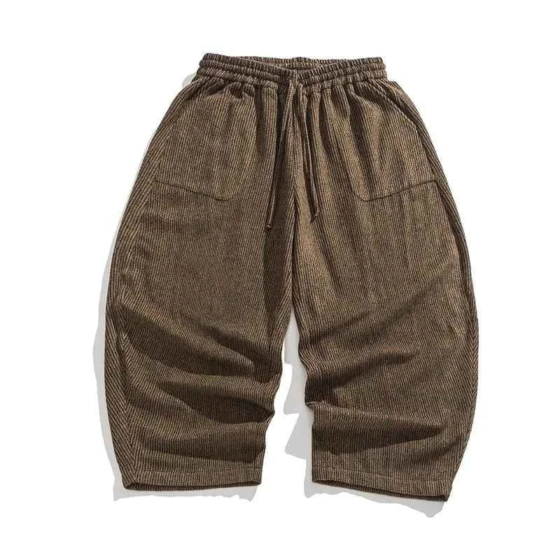 Men's Corduroy Barrel Pants - Stylish and Comfortable Coffee
