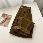 Women's Corduroy Pants Set - Stylish and Comfortable Outfit Khaki