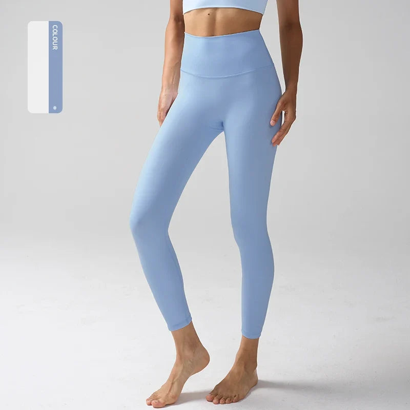 Women's High Waisted Leggings for Fitness, Yoga, and Everyday Use Blue Fog