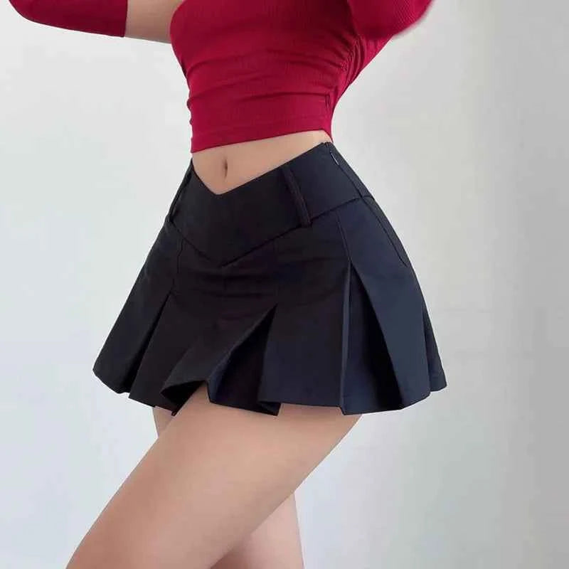 Women's High-Waist Pleated Mini Skirt
