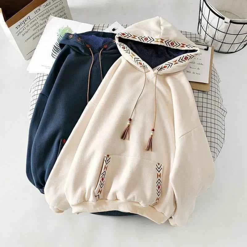 Fleece-Lined Oversized Cotton Hoodie – Cozy Lazy-Style Trendy