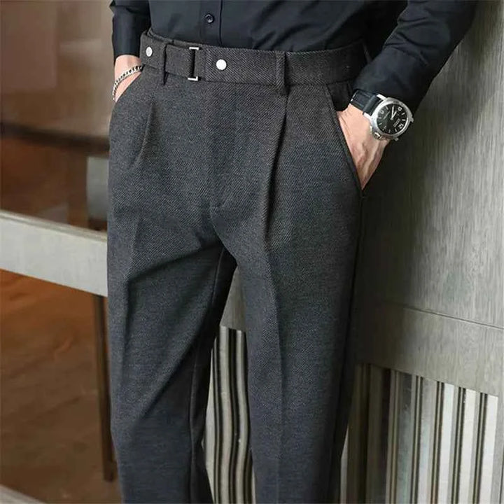 Men's Stylish Wool Trousers Dark Grey