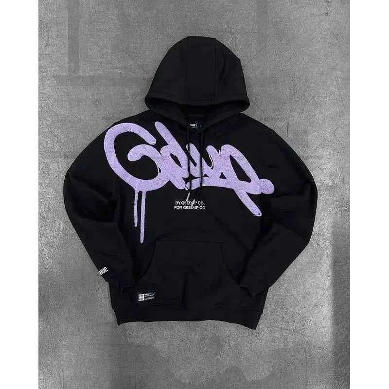 Men's & Women's | Casual Striped Letter Oversized Hoodie for Street Fashion
