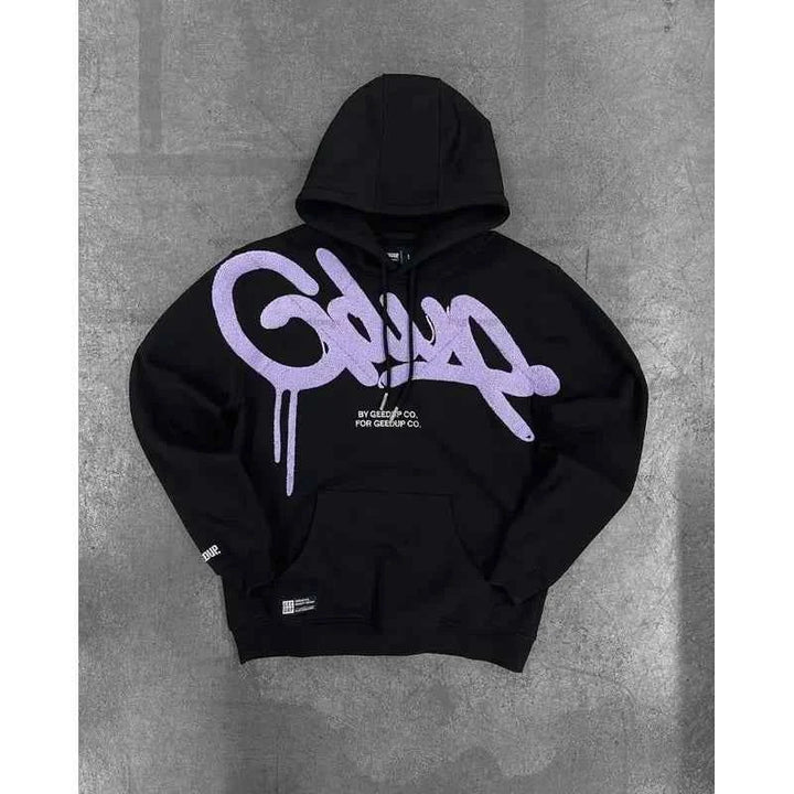 Men's & Women's | Casual Striped Letter Oversized Hoodie for Street Fashion