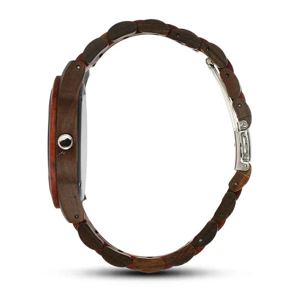 Wooden Skeleton Dial Analog Wristwatch | Durable Timepiece