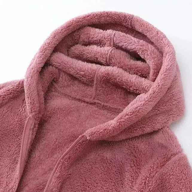 Women's Relaxed Fit Hooded Jacket with Zip Closure and Patch Pockets