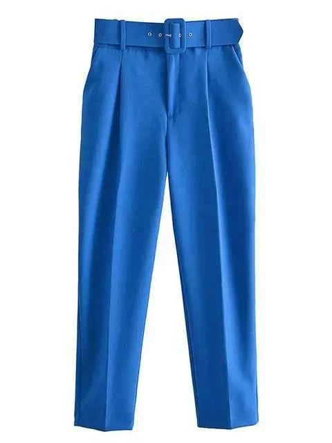 Women's Tailored Blazer and High Waist Trouser Suit Set