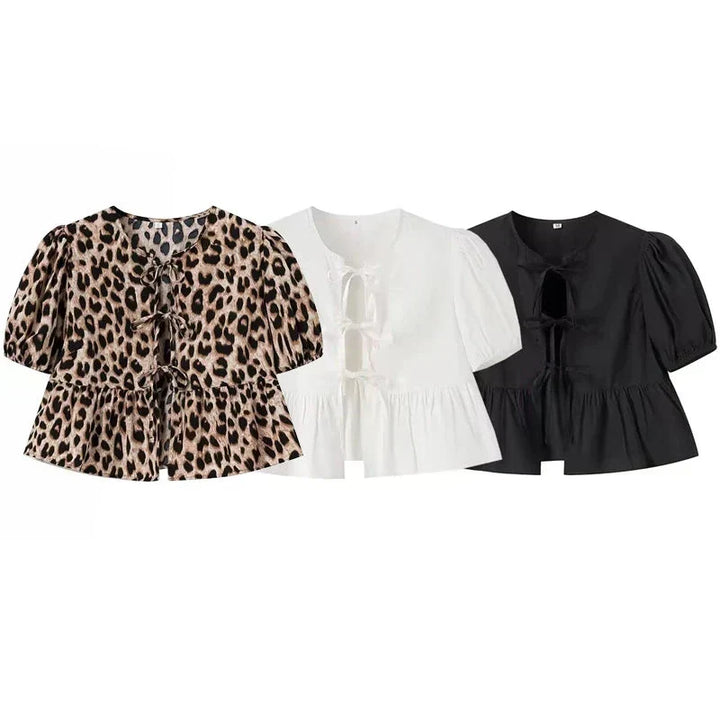 Maddy | Women's Leopard Print or Solid Crop Top