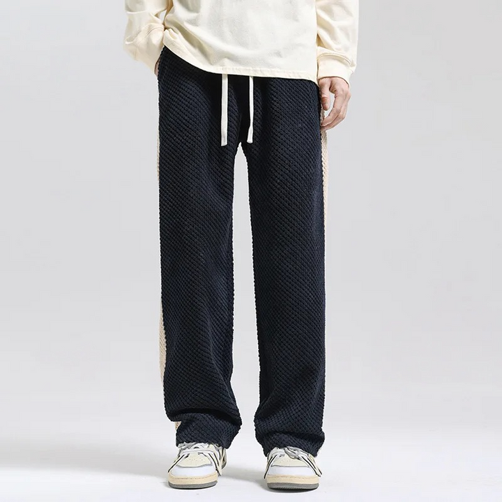 Men's High Waisted Wide Leg Casual Trousers with Pockets