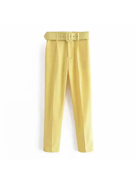 Women's Tailored Blazer and High Waist Trouser Suit Set