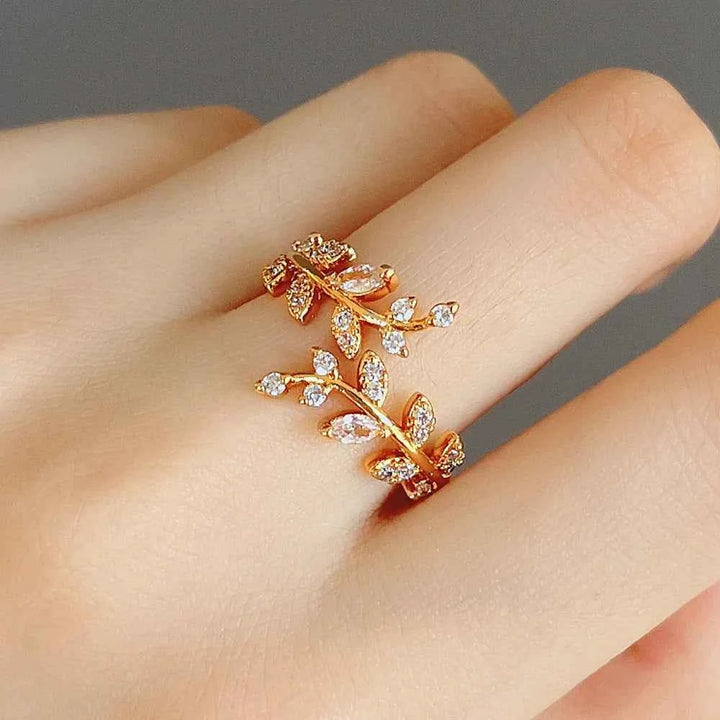 Adjustable Eden Leaf Ring