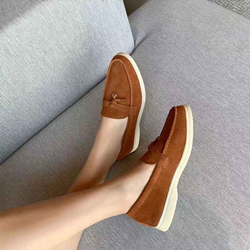 Women's Classic Flat Slip-On Loafers Brown