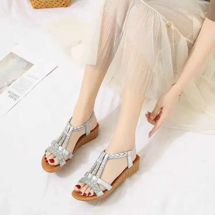 Priscilla | Women's Orthopedic Adjustable Sandals Silver