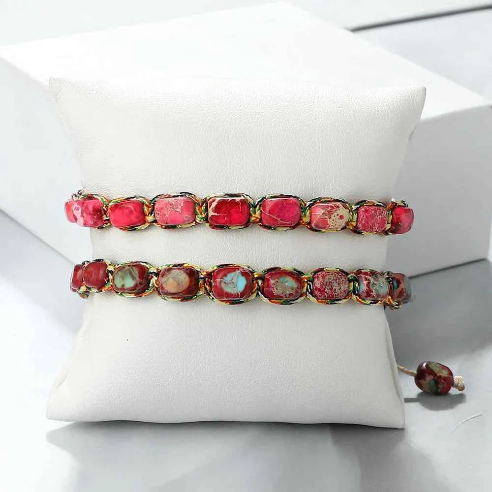 Braided Stone Bracelet - Stylish and Unique Accessory
