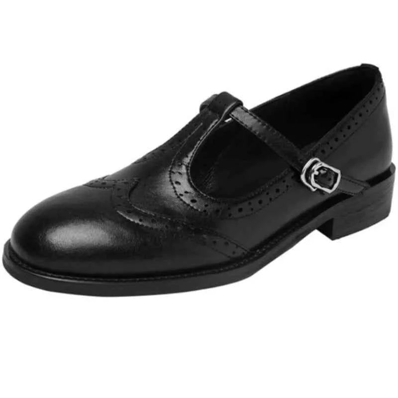 Retro Brogue Mary Jane Oxfords Women