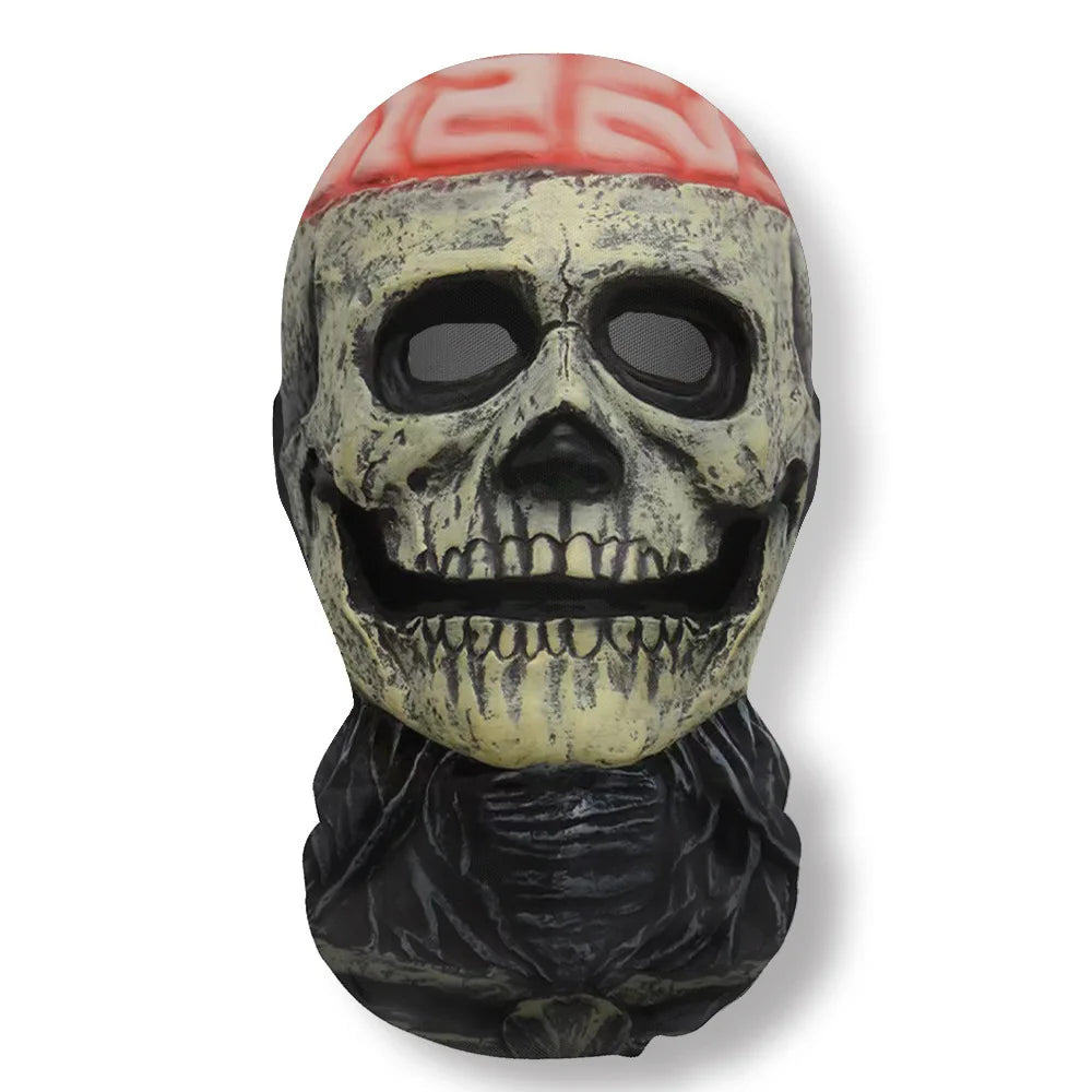 Halloween's 3D Ghost Face Mask, Stretch Mesh Full Skull Headgear A8