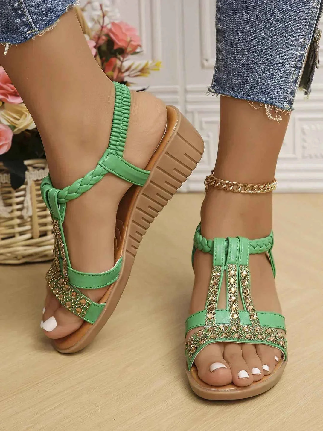 Priscilla | Women's Orthopedic Adjustable Sandals Green
