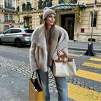 Women's Oversized Faux Fur Coat with Relaxed Fit and Luxury Style