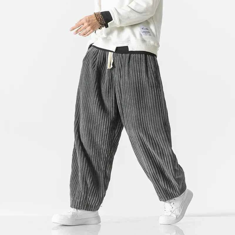 Men's Velor Corduroy Pants Gray