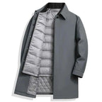 Men's 2-in-1 Duck Down Trench Coat Grey