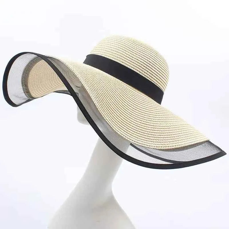 Wide Brim Sun Hat for Stylish Outdoor Protection Cream