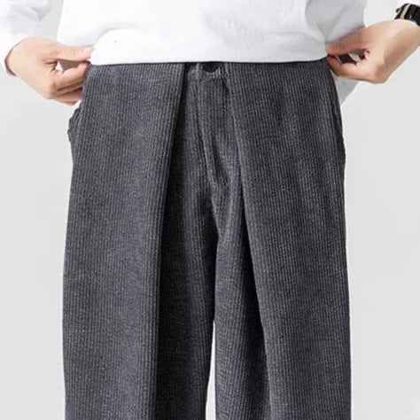 Men's Wide-Leg Corduroy Trousers