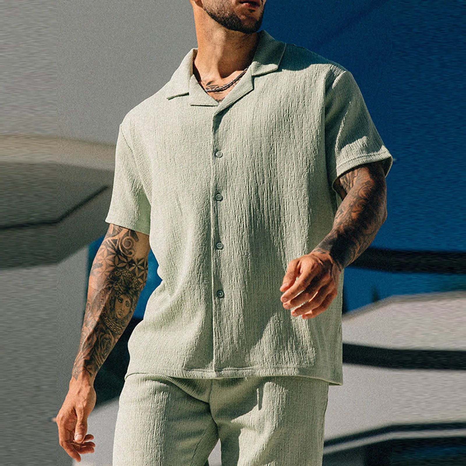 Men's Summer Breeze Two-Piece Outfit Green
