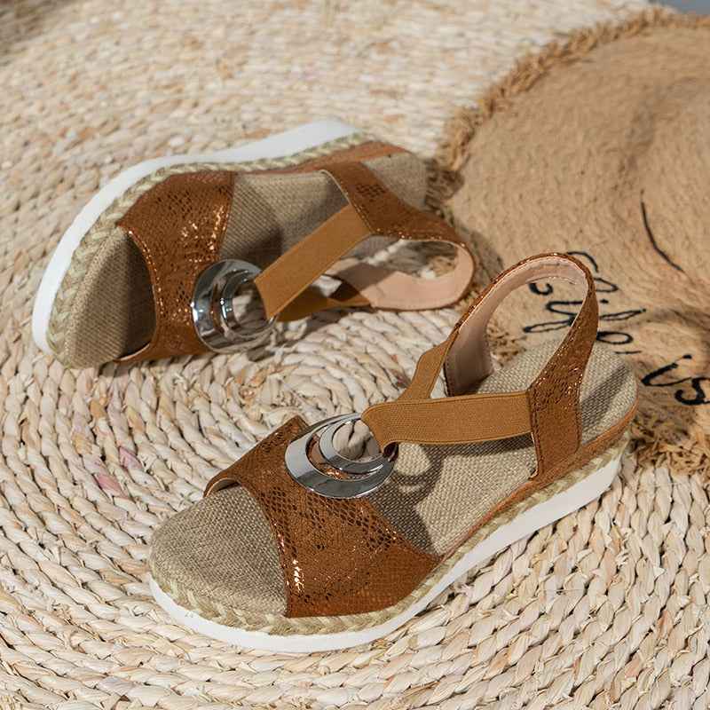Nyla | Women's Orthopedic Cushioned Wedge Sandals Brown