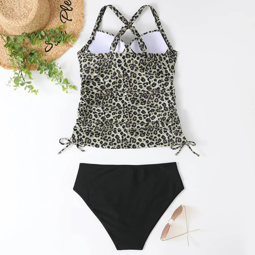 Trendy V-Neck Tankini Set for Women - Stylish Swimwear Outfit