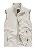 Men's Polyester Sleeveless Stand Collar Waterproof Vest