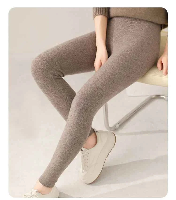 Women's Knit Leggings - Stylish and Comfortable Khaki